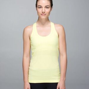 Lululemon Swiftly Tech Racerback Tank Top in a light yellow
